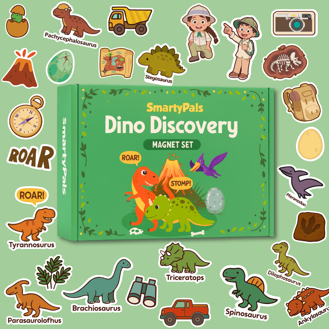 Dino Discovery Magnet Set | Dinosaur Magnets for Kids Imaginative Play - Smartypals