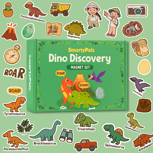 Dino Discovery Magnet Set | Dinosaur Magnets for Kids Imaginative Play - Smartypals