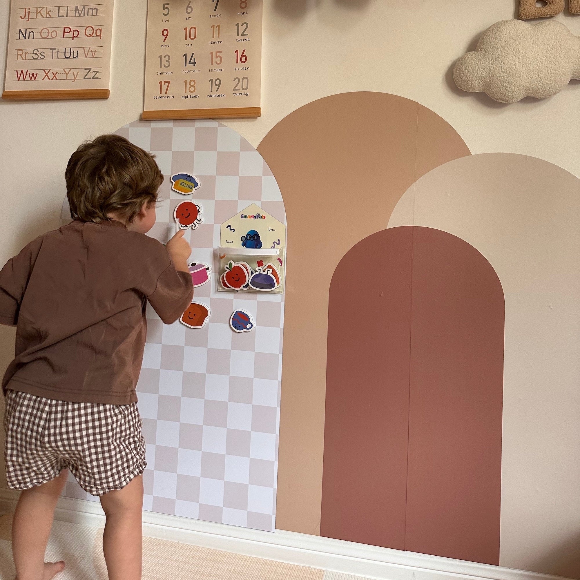 Checkered Magnetic Playwall in use